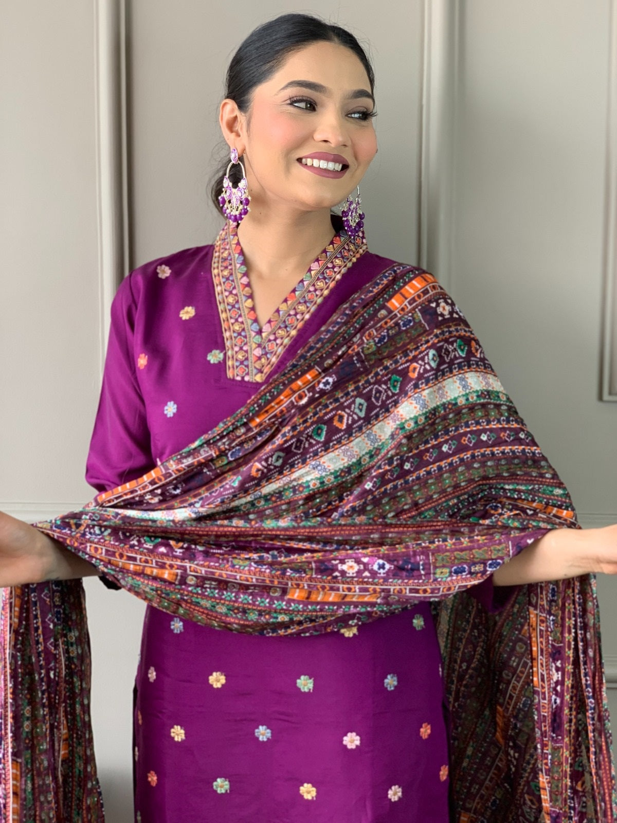 PURPLE SOPHISTICATED KURTA SET