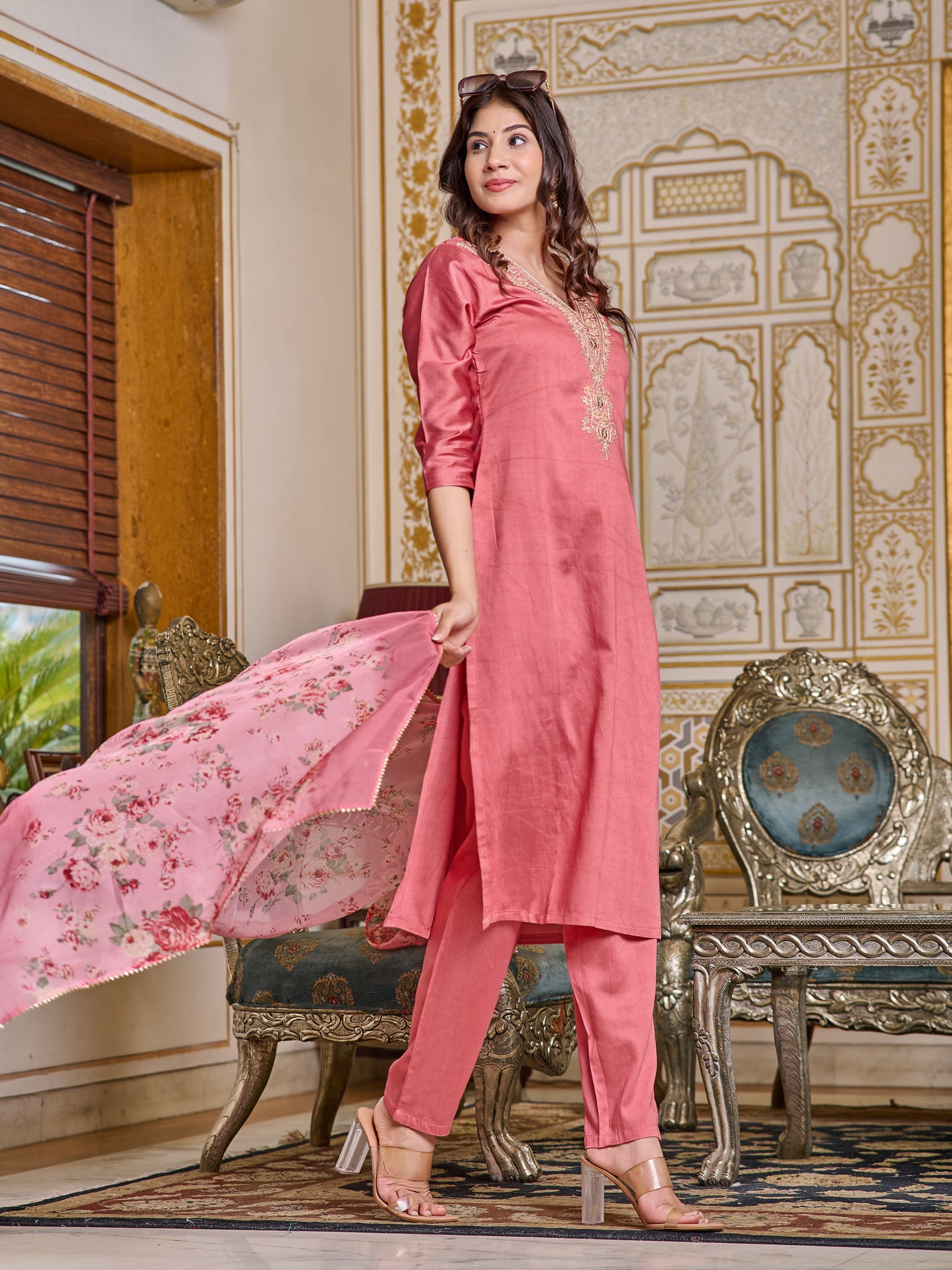 PINK COTTON SET FOR WORK OR CASUAL