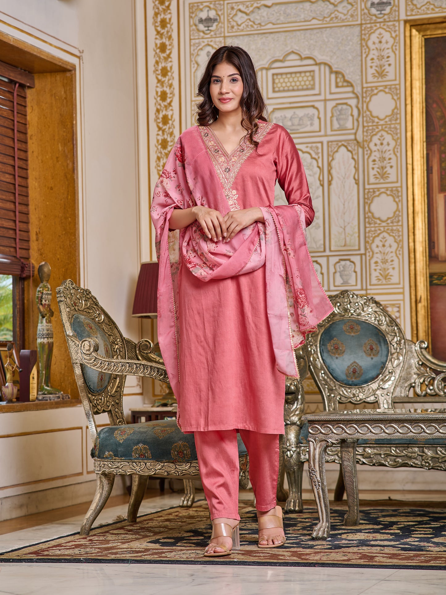 PINK COTTON SET FOR WORK OR CASUAL