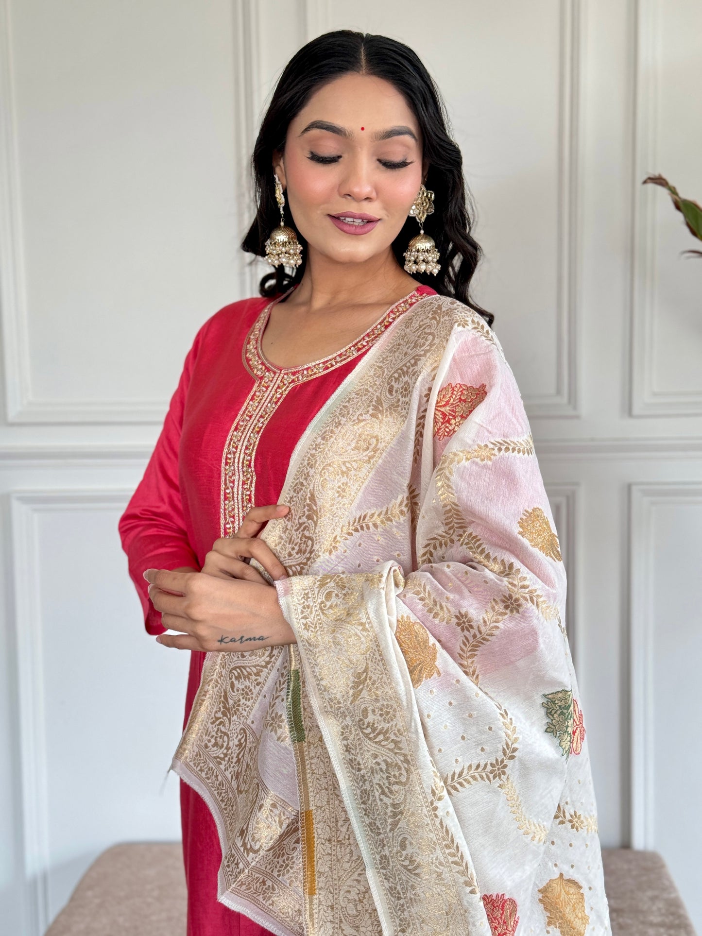 PINK COMFORTABLE FIT KURTA SET