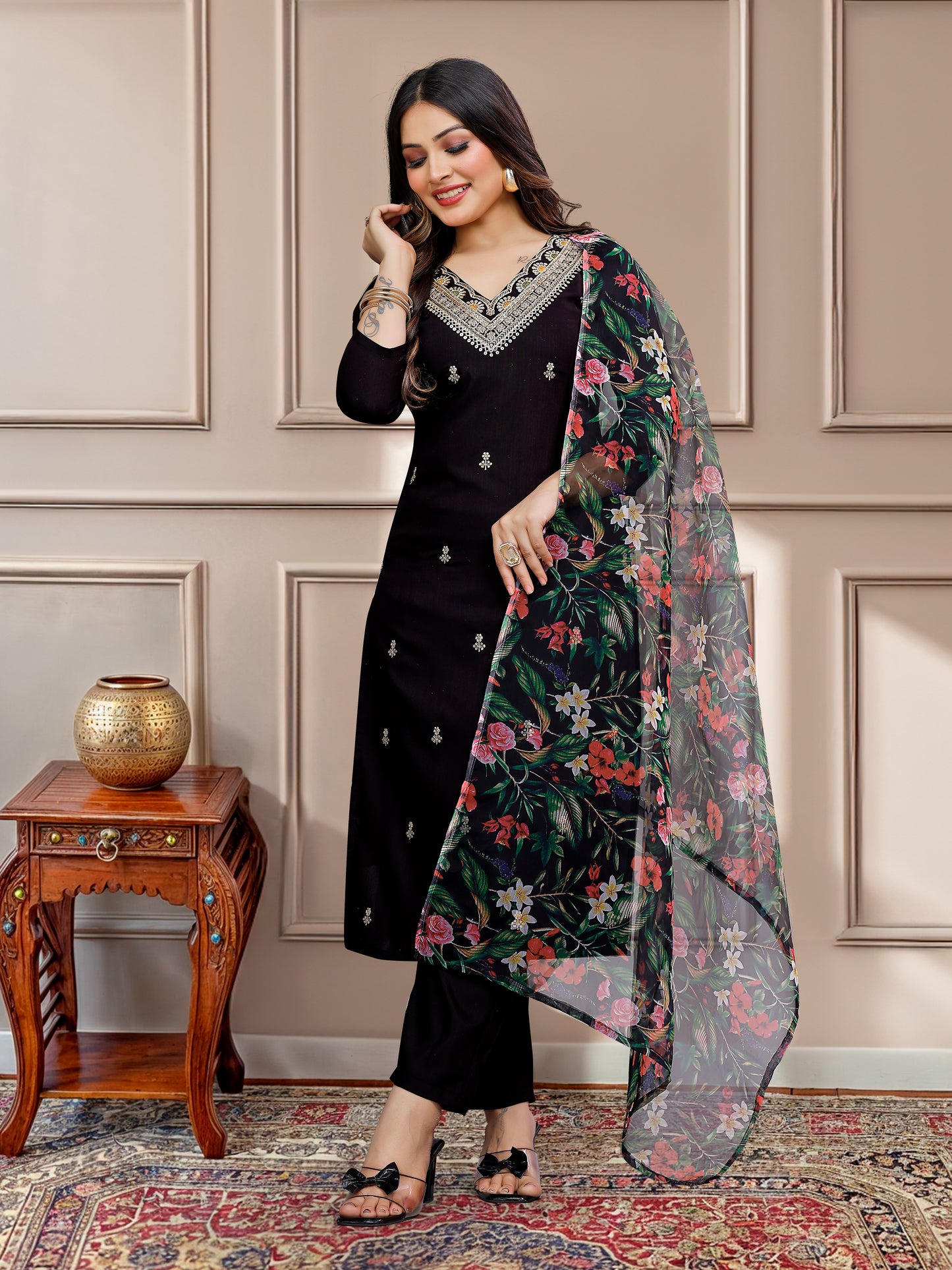 BLACK SOFT FABRIC COTTON SET