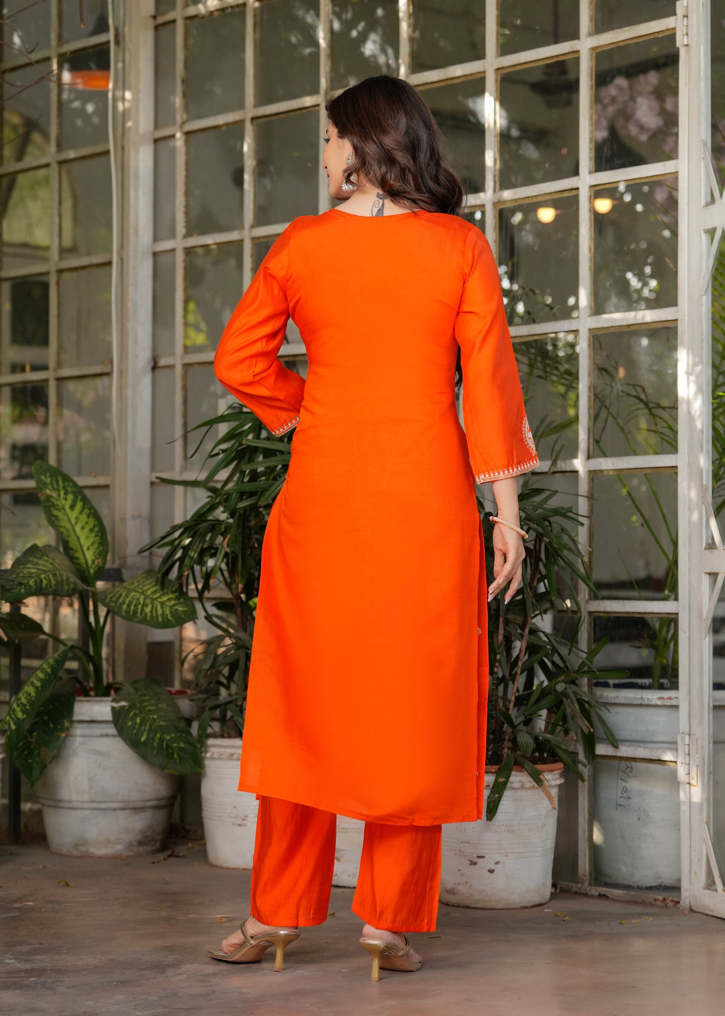ORANGE ALLURE STYLISH KURTA SET