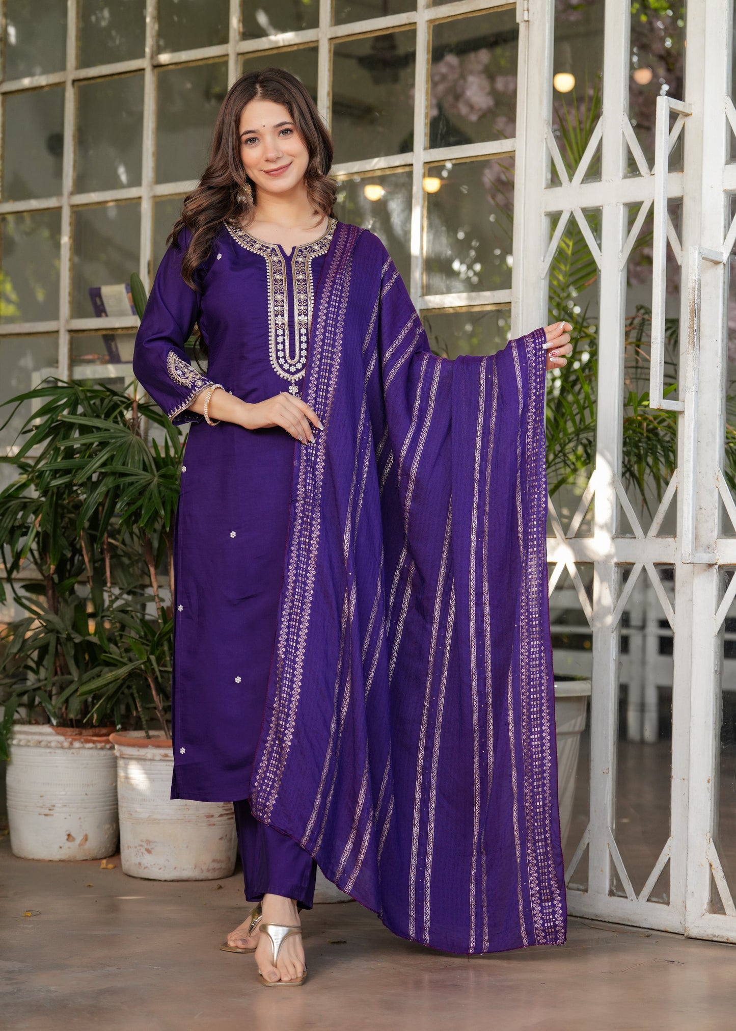 PURPLE SUNSET BEAUTIFUL KURTA SET