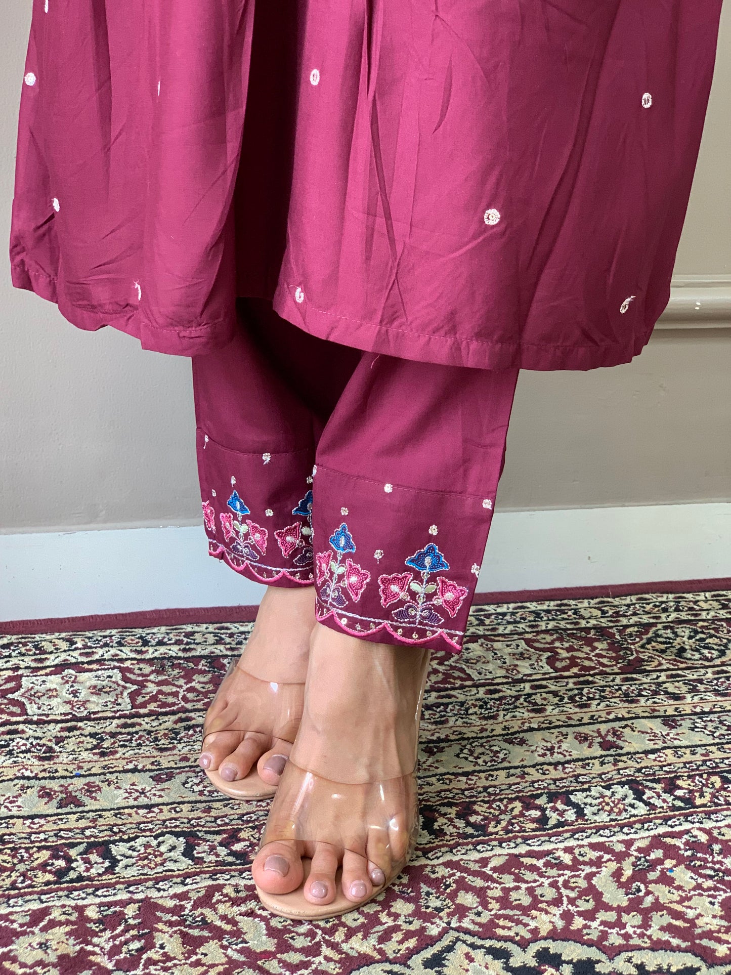 MAROON MAJESTIC KURTA SET