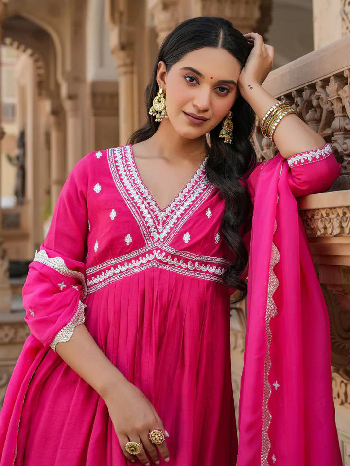 AANCHAL PINK COTTON KURTA SET