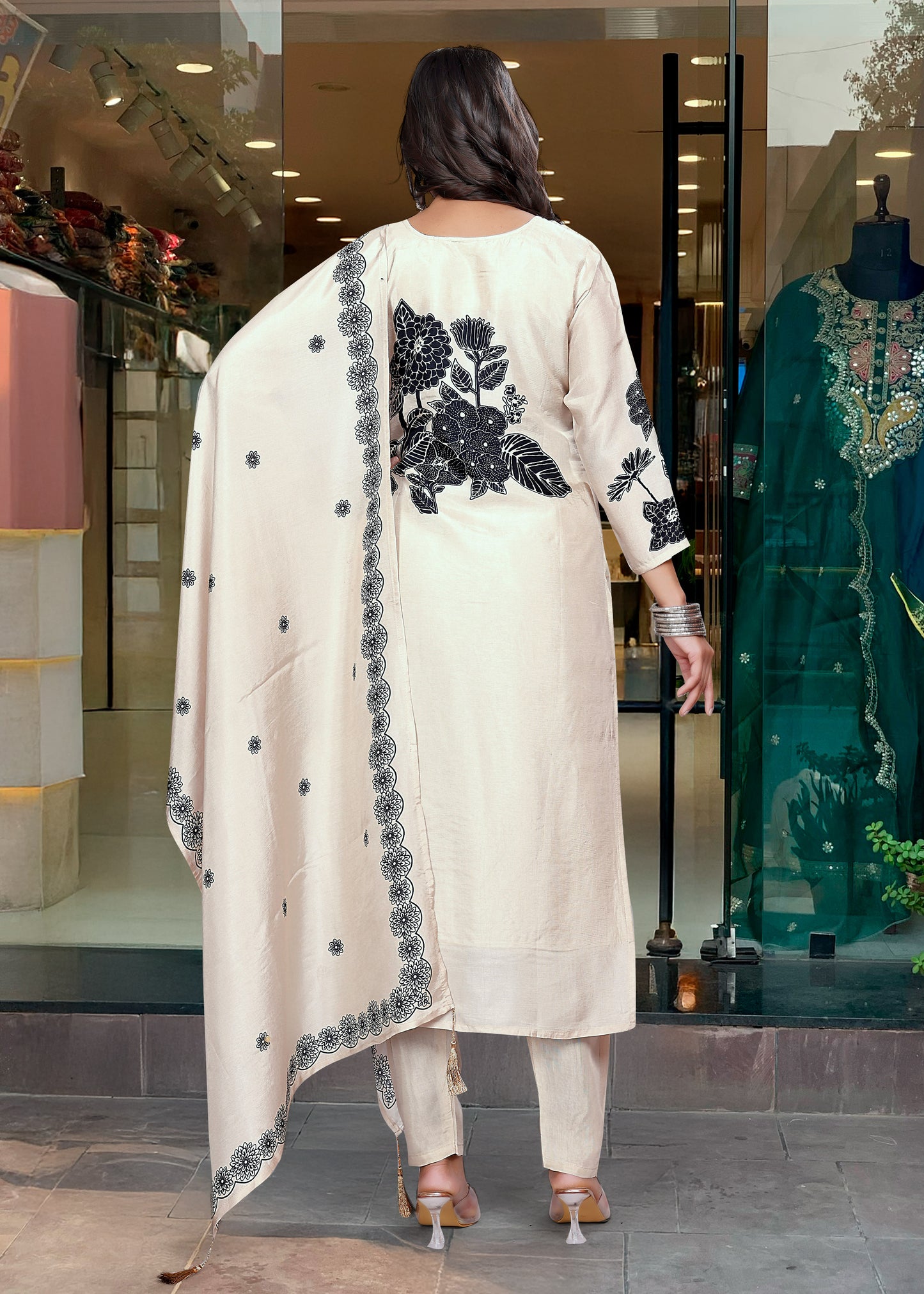 CHAVI BEIGE EVERYDAY KURTA SET WITH PANT AND DUPATTA