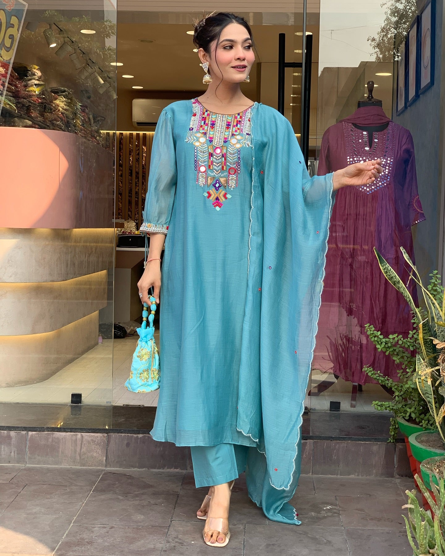 YAMINI BLUE KURTA SET – IDEAL FOR OFFICE OR CASUAL WEAR