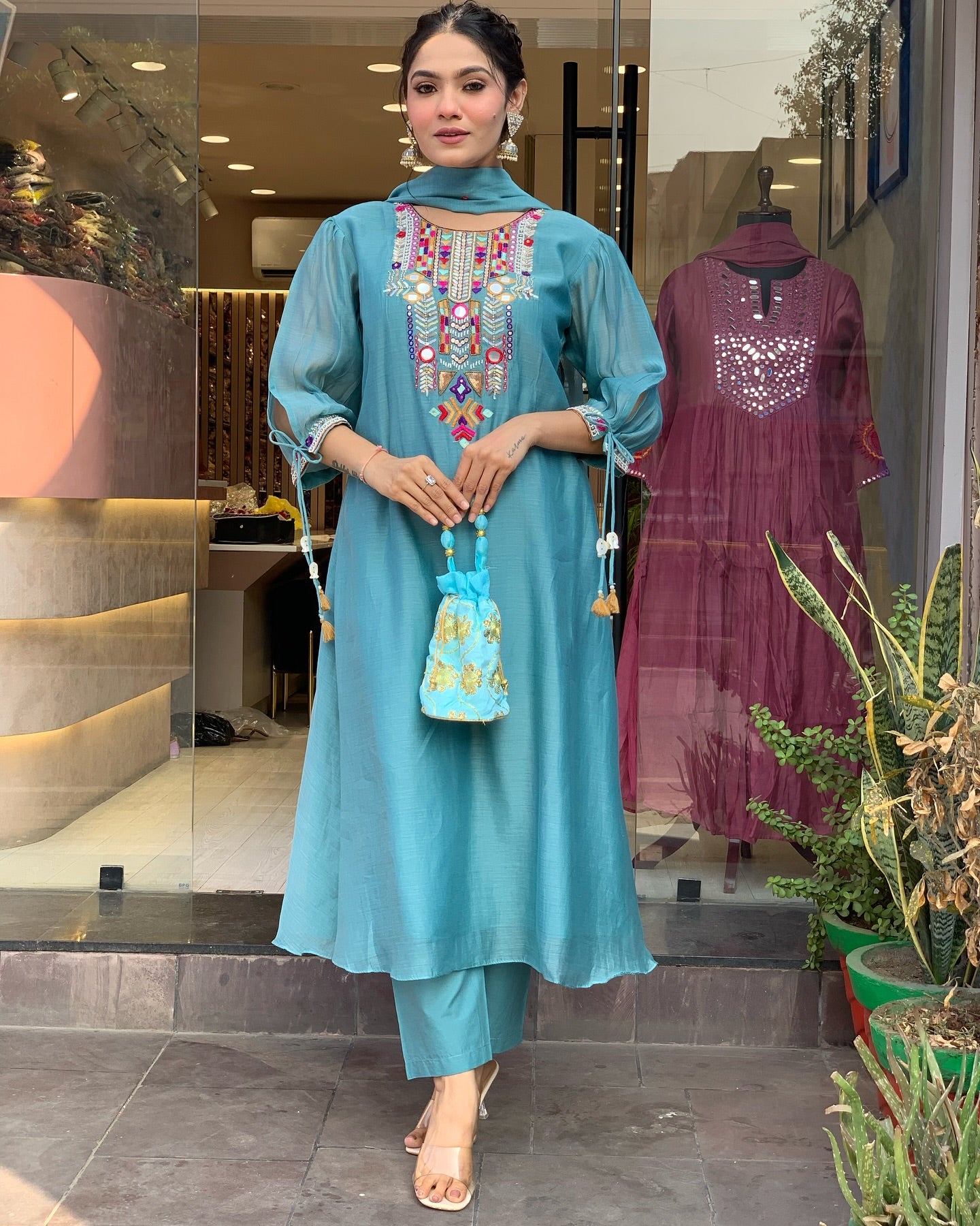 YAMINI BLUE KURTA SET – IDEAL FOR OFFICE OR CASUAL WEAR