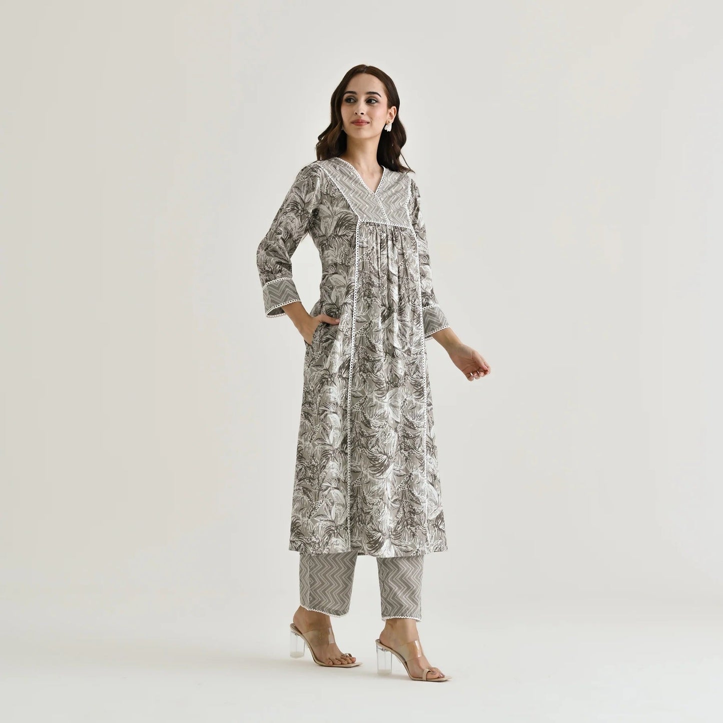 MOTI GRAY SOPHISTICATED EVENING DRESS