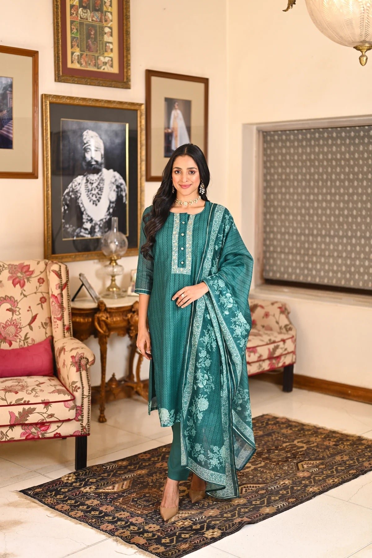 SHRUTI GREEN COMFORTABLE DAY DRESS
