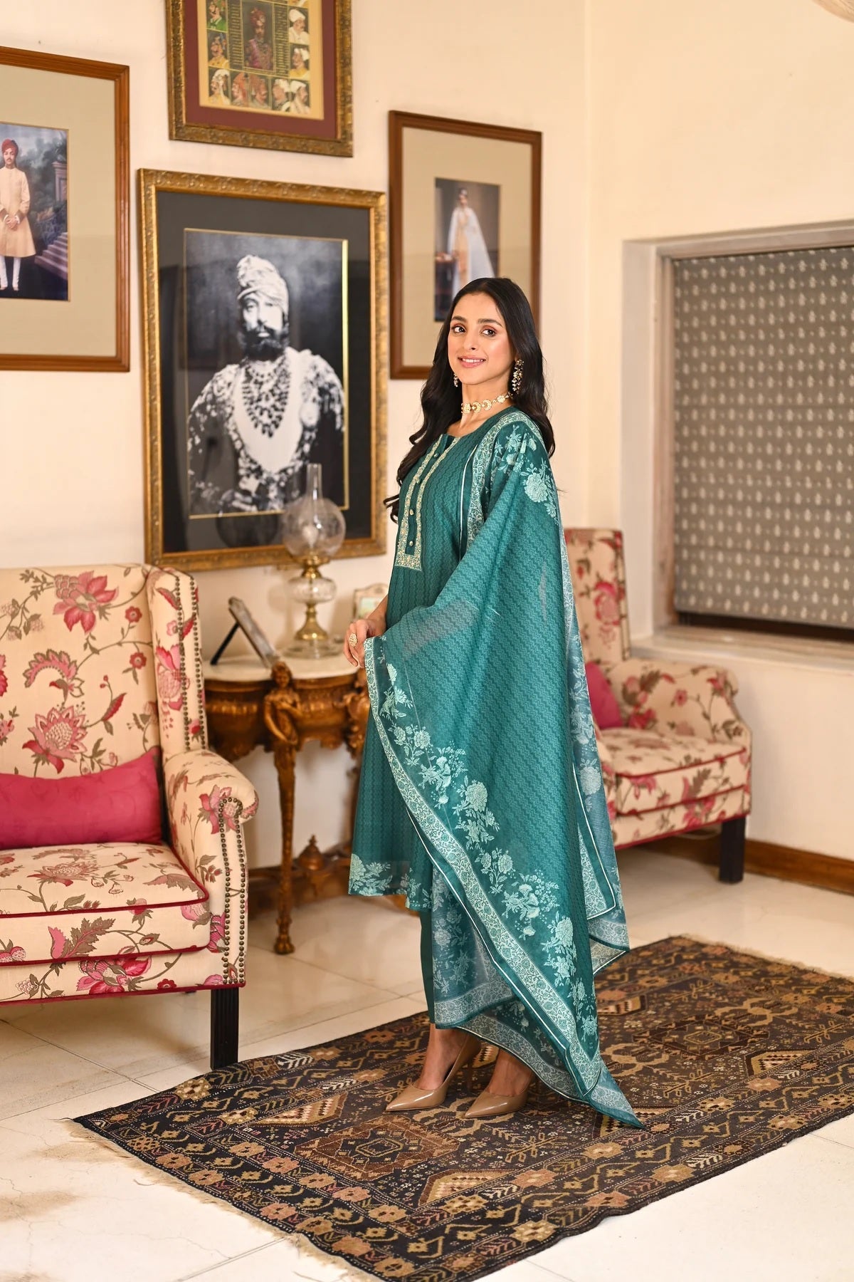 SHRUTI GREEN COMFORTABLE DAY DRESS