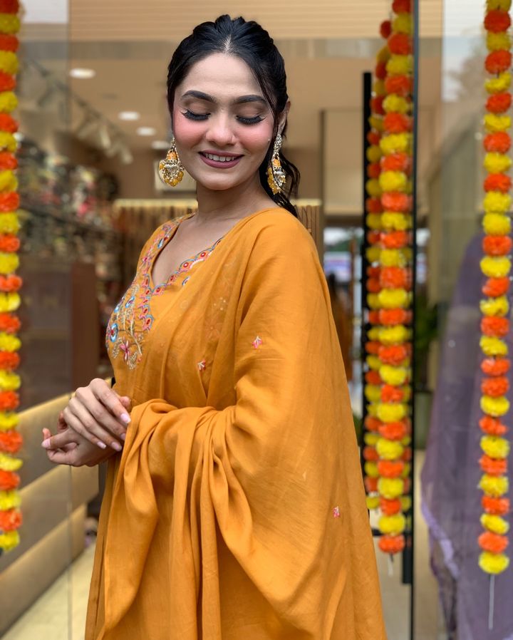 SUNSHINE MUSTARD FESTIVE ANARKALI SUIT
