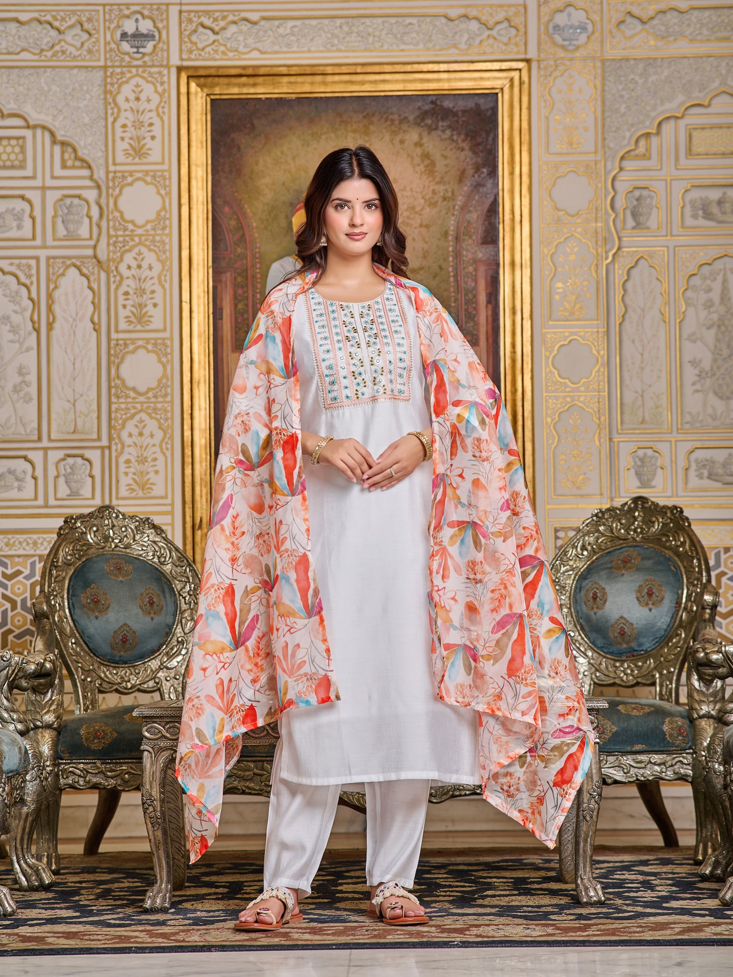 WHITE EVERYDAY WEAR KURTA SET