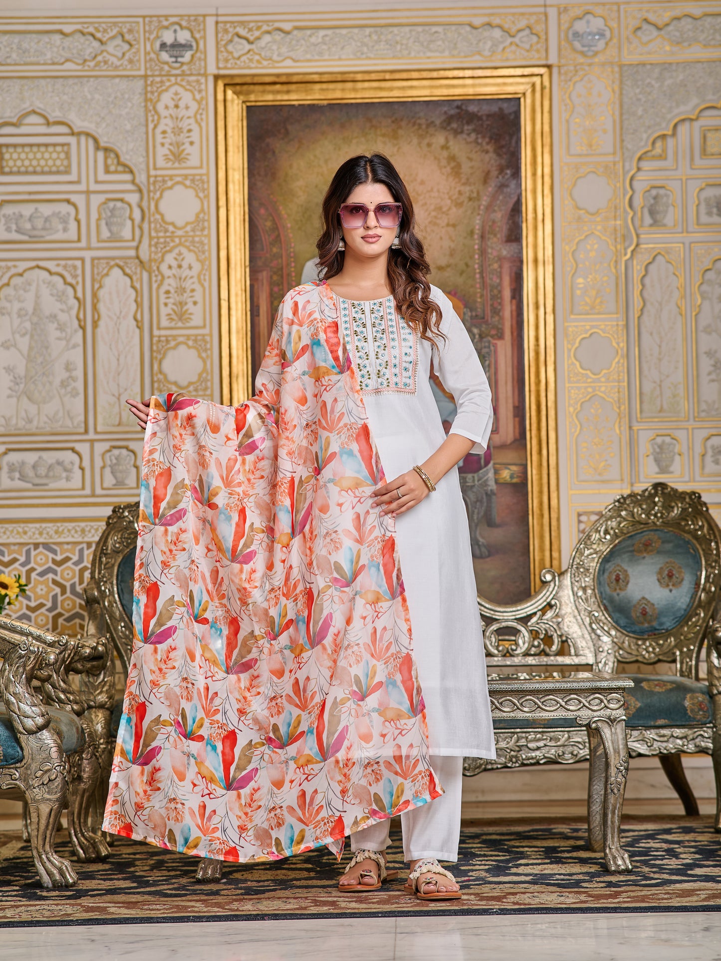 WHITE EVERYDAY WEAR KURTA SET