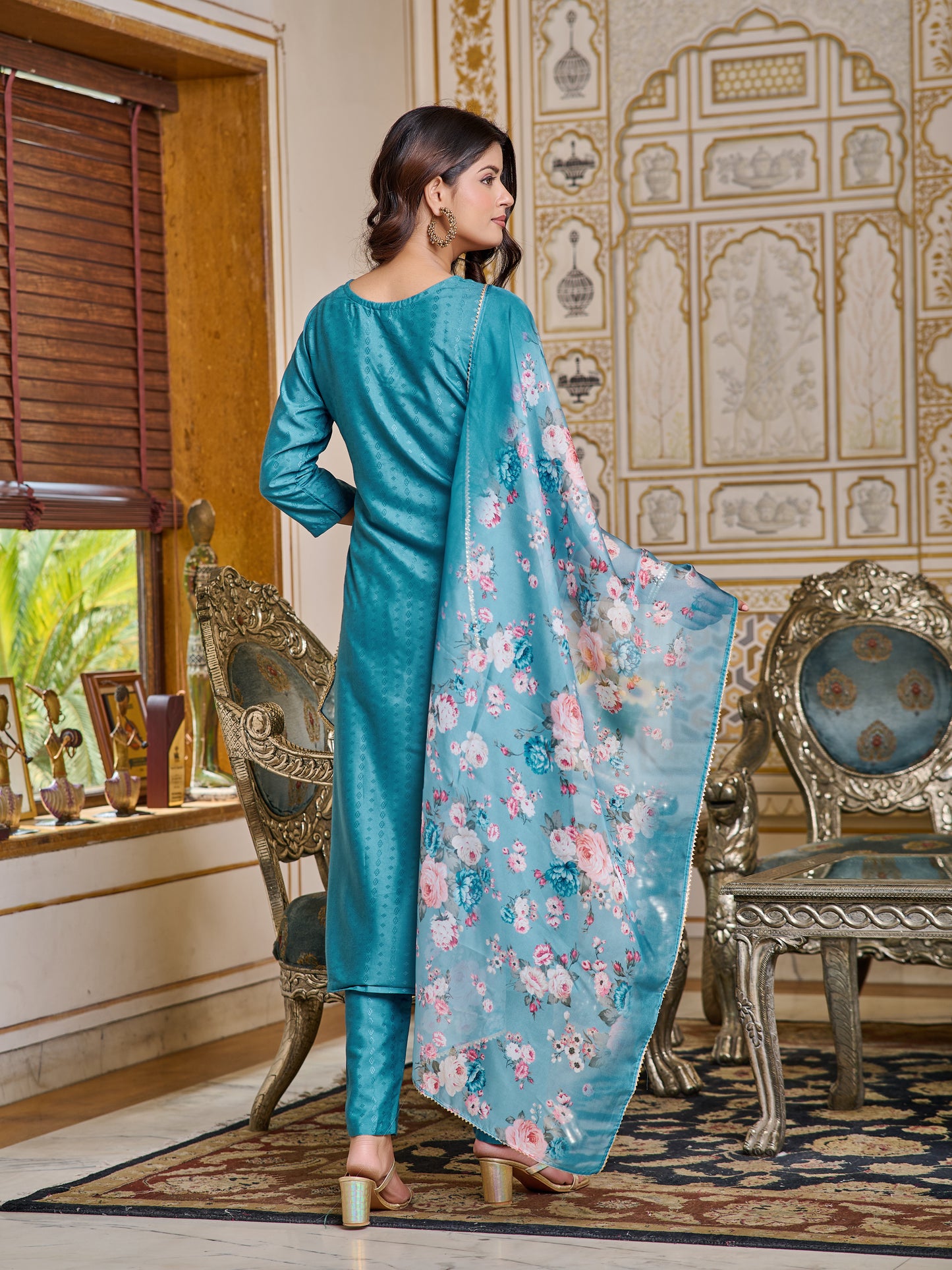 COBALT BLUE WORKWEAR COTTON KURTA SET