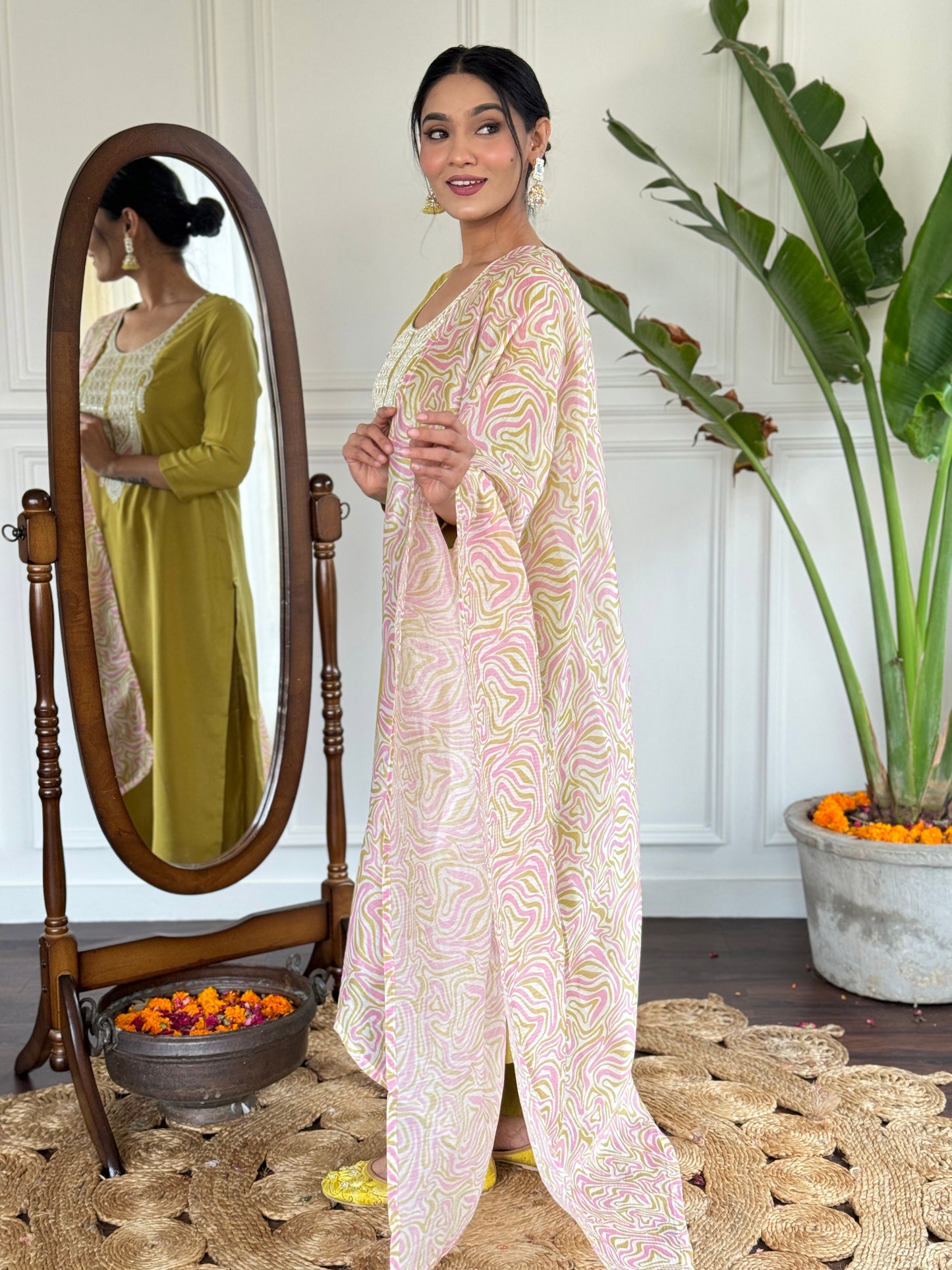 LIRIL SOFT RAYON KURTA SET WITH PANT & DUPATTA