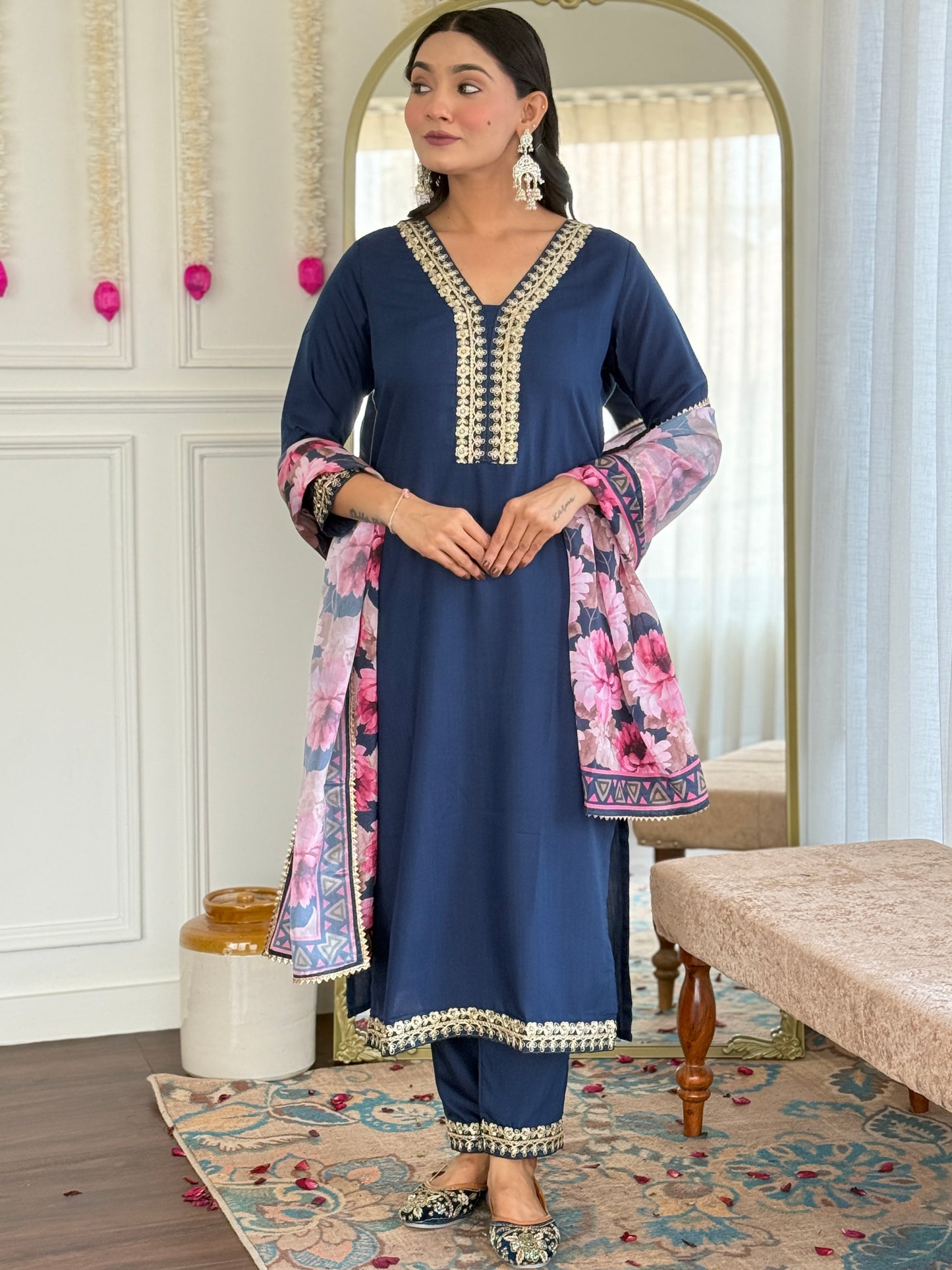 PETROL STRAIGHT FIT KURTA SET – IDEAL FOR EVERYDAY WEAR