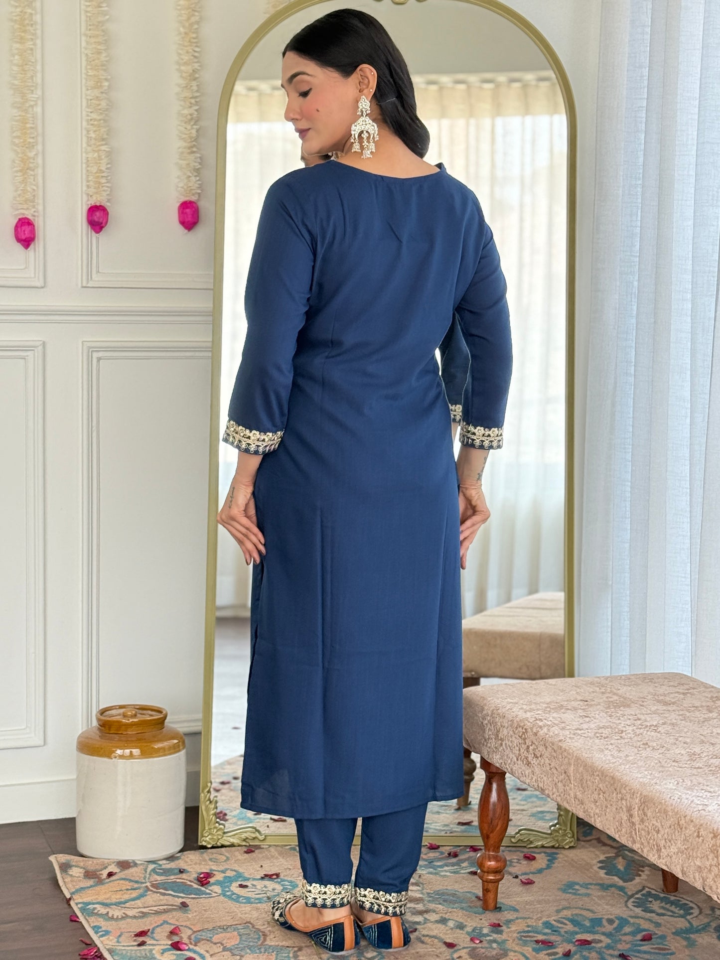 PETROL STRAIGHT FIT KURTA SET – IDEAL FOR EVERYDAY WEAR