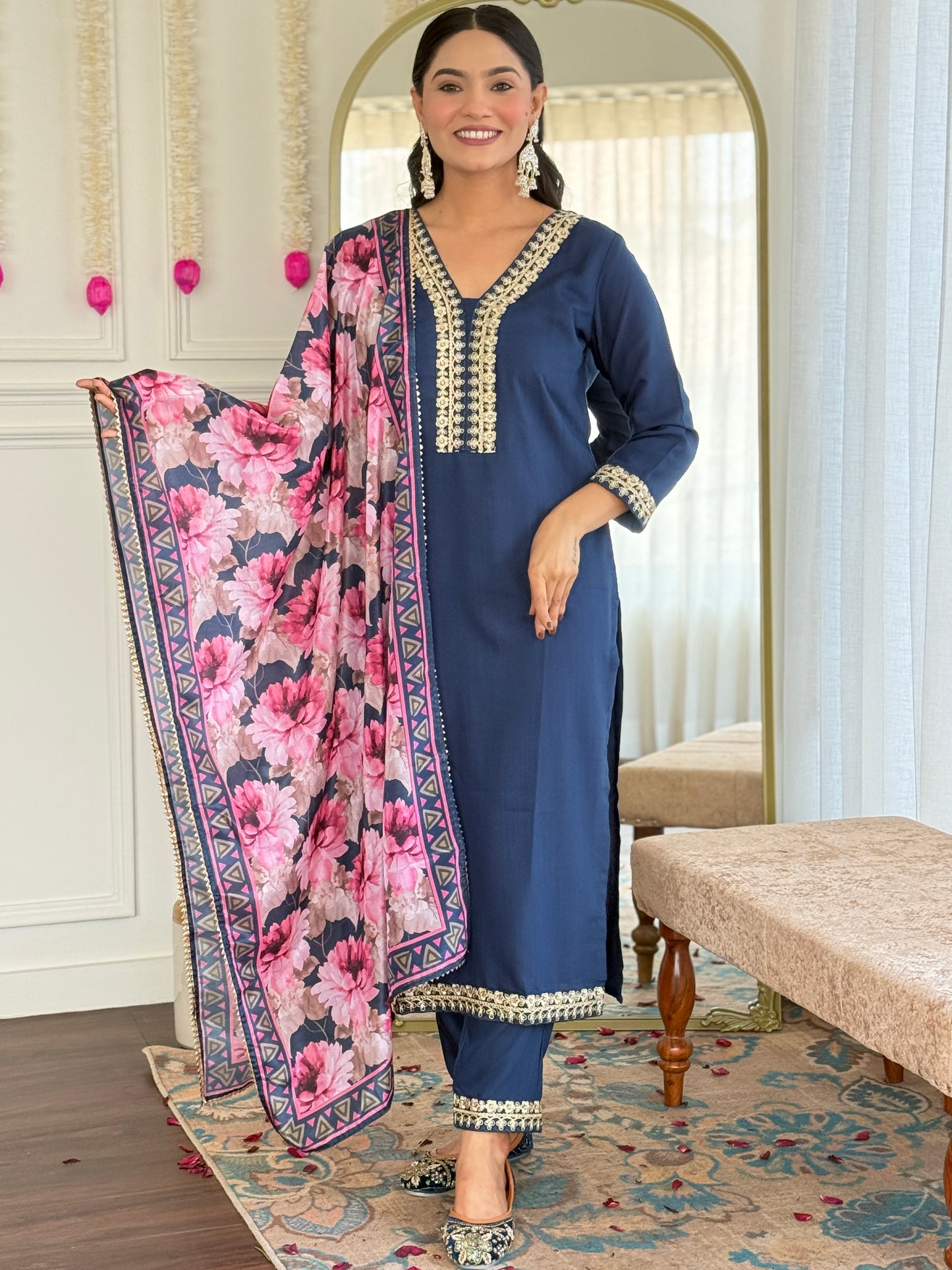 PETROL STRAIGHT FIT KURTA SET – IDEAL FOR EVERYDAY WEAR