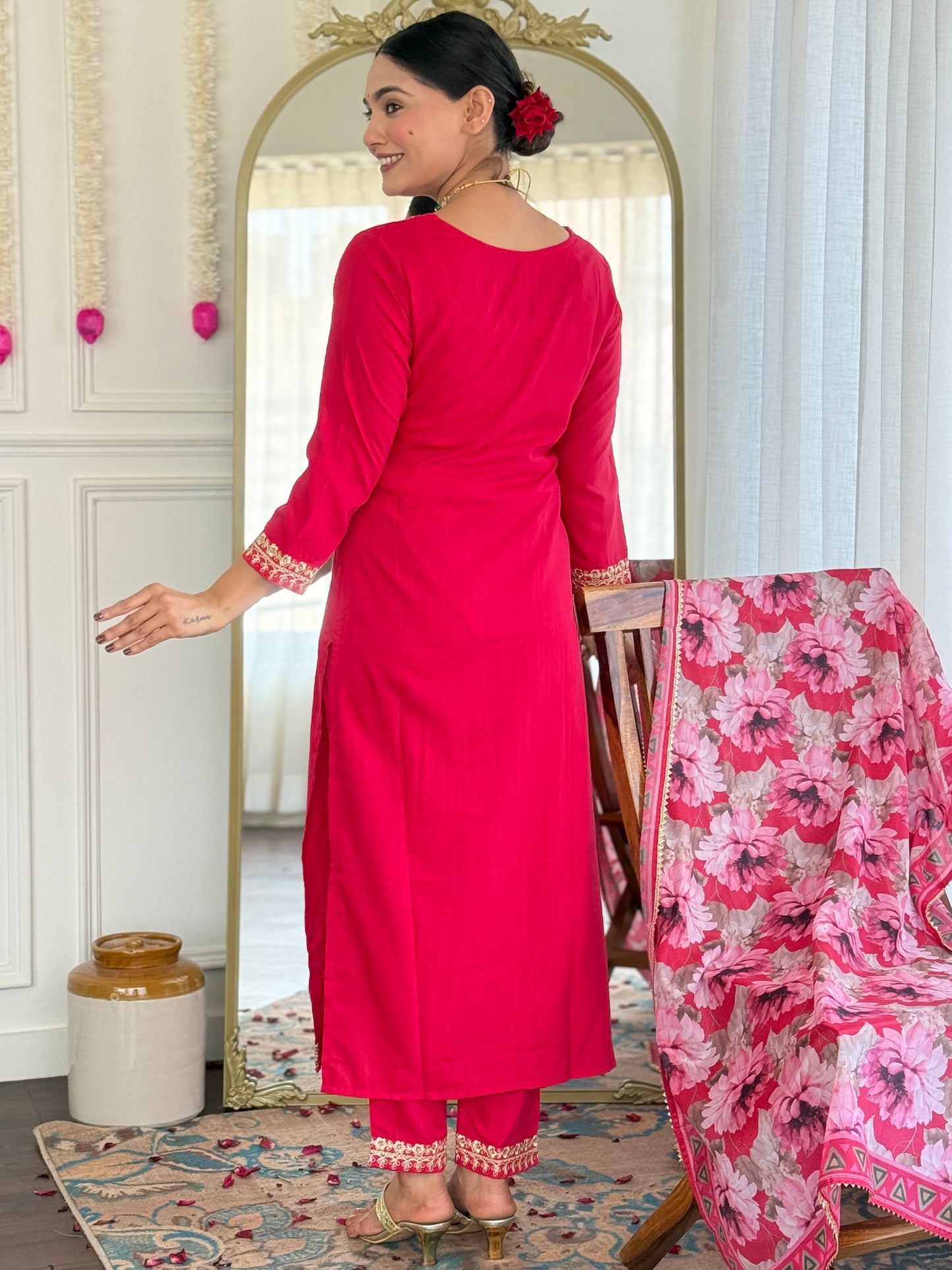 RANI COMFORTABLE COTTON KURTA SET FOR OFFICE USE