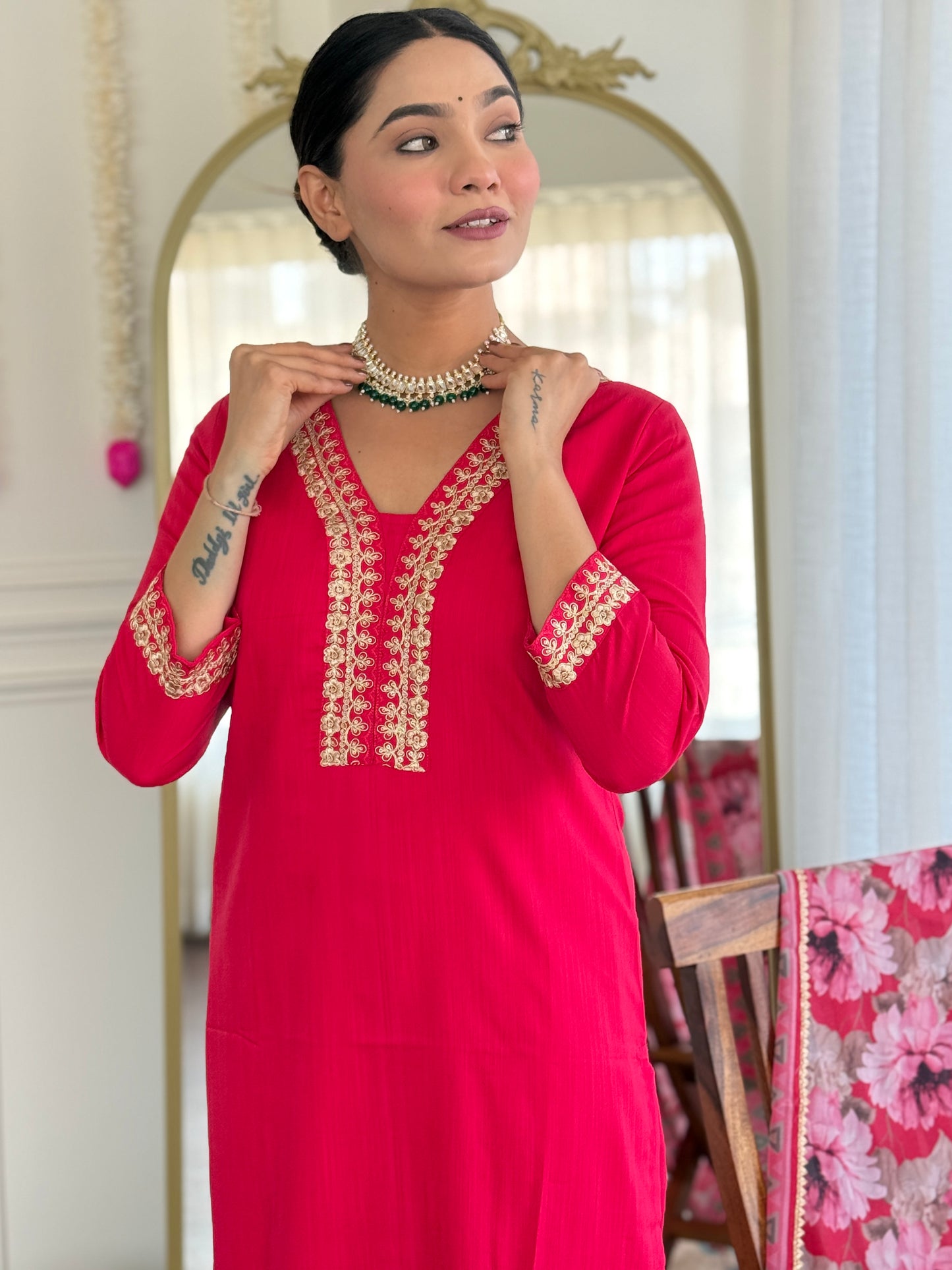 RANI COMFORTABLE COTTON KURTA SET FOR OFFICE USE