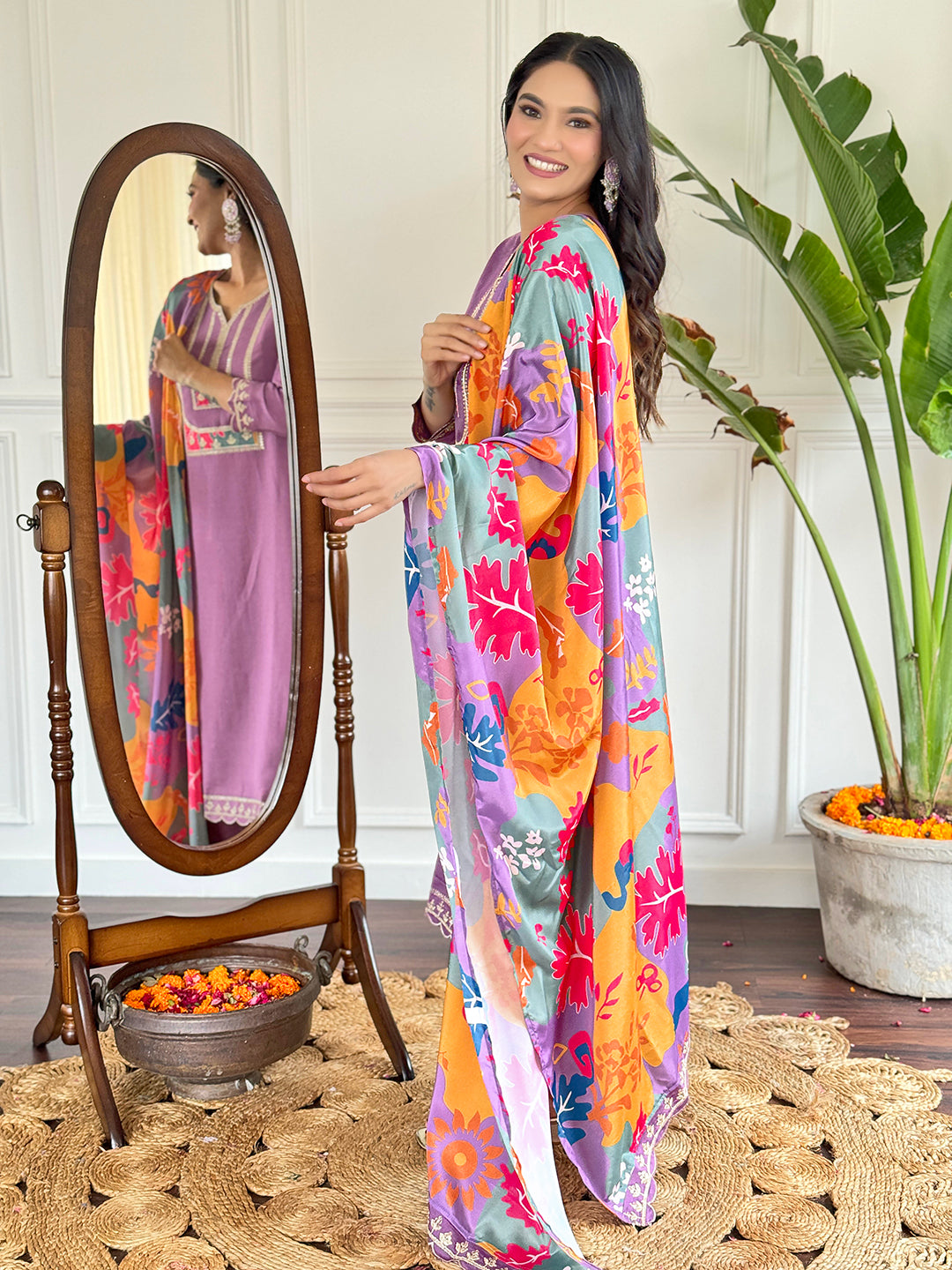 LAVENDER ALL DAY WEAR KURTA SET FOR WOMEN