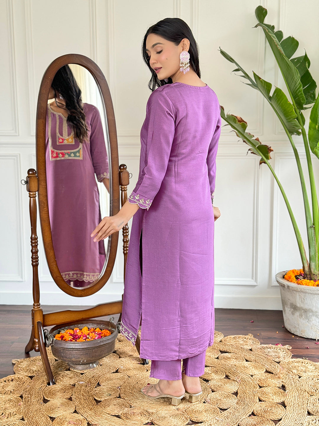 LAVENDER ALL DAY WEAR KURTA SET FOR WOMEN