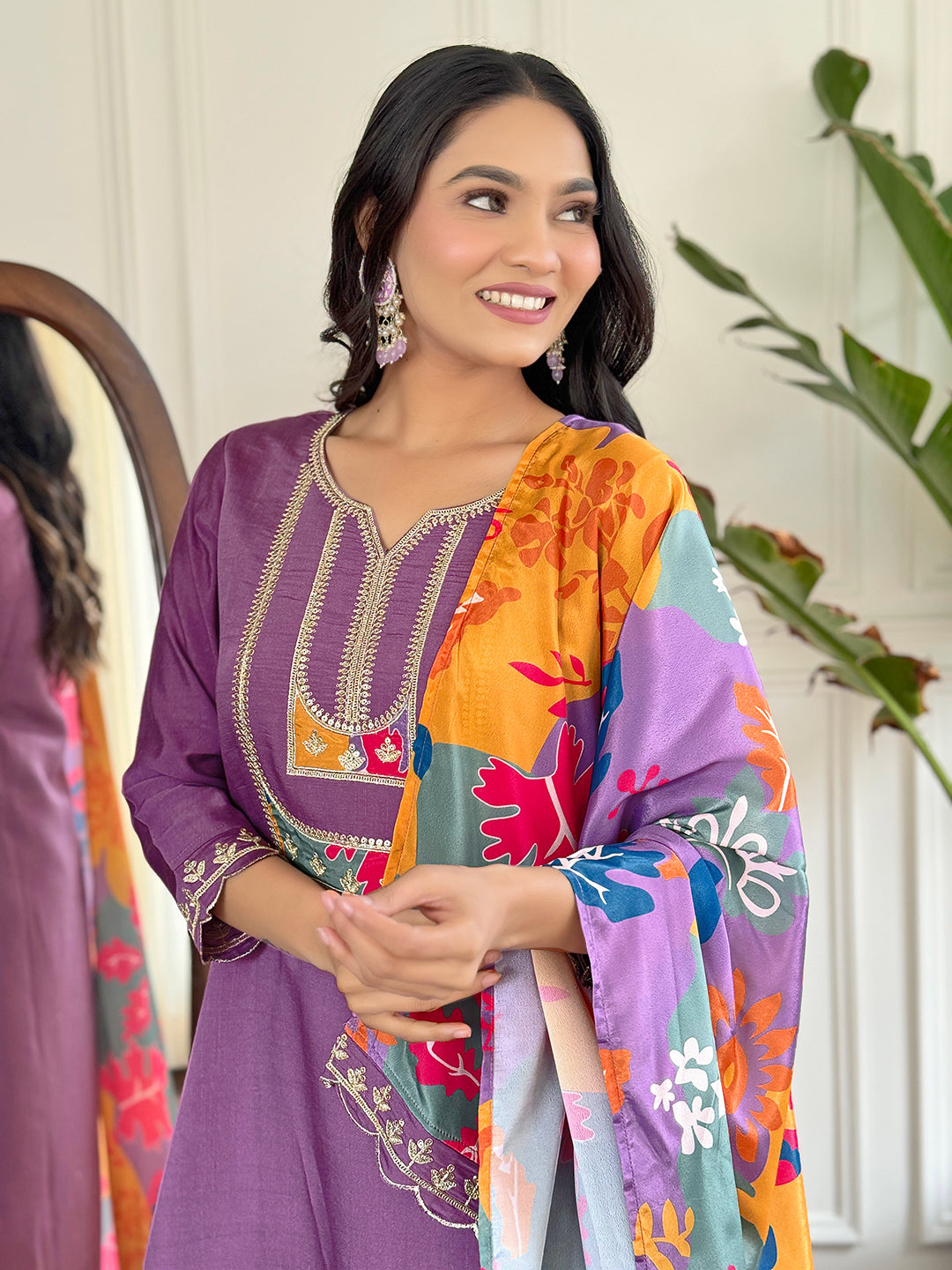 LAVENDER ALL DAY WEAR KURTA SET FOR WOMEN