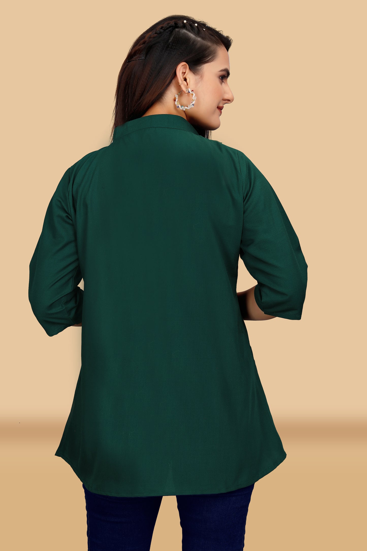 DARK GREEN EMBROIDERY TOP