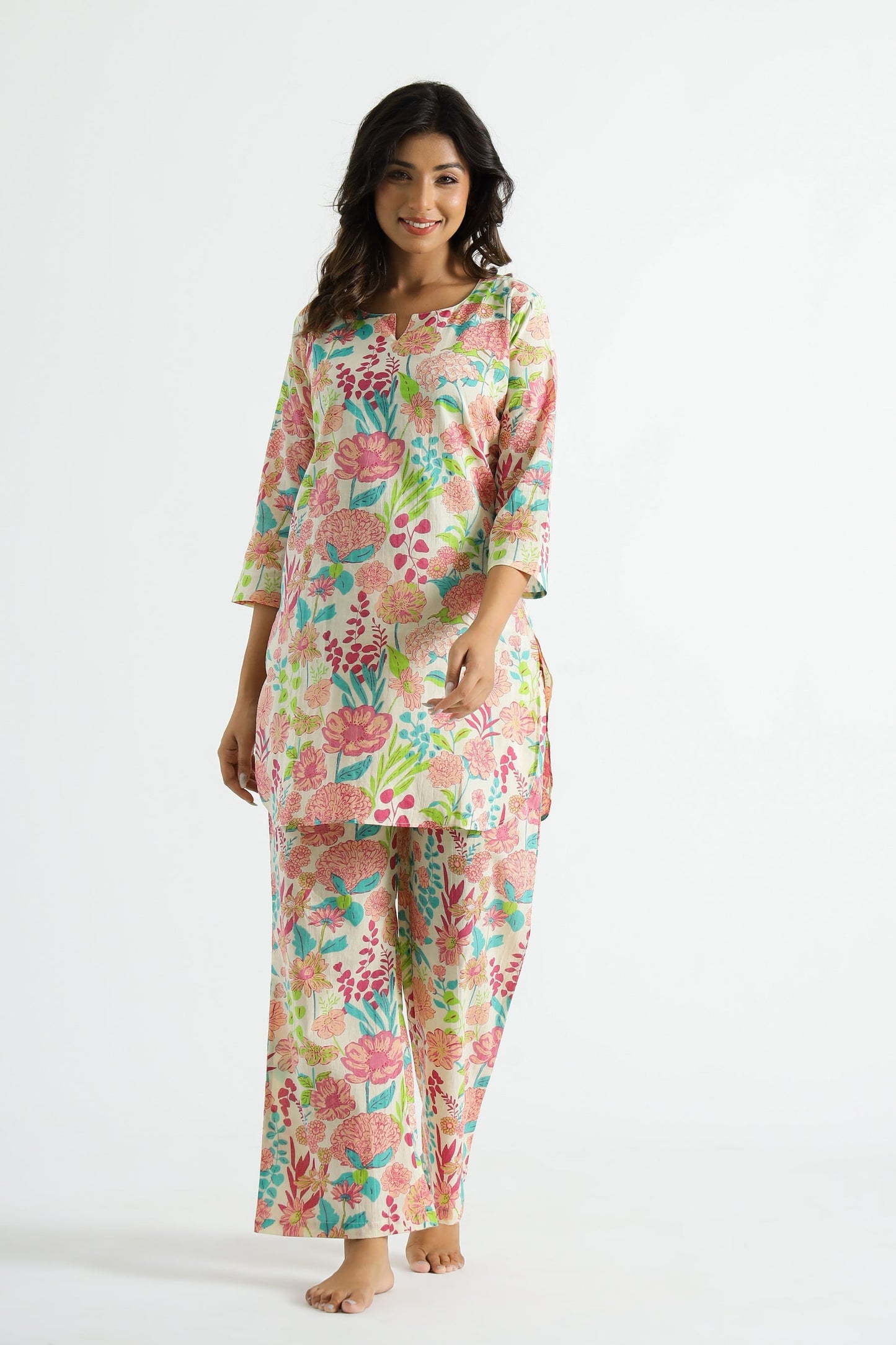 WINE ROSE FLOWER TOP AND PANT CO-ORD SET