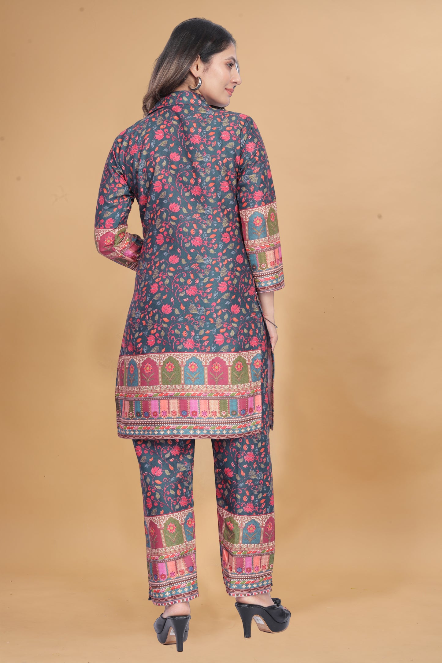 FALCON WITH FLOWER PRINTED KURTA AND PANT CO-ORD SET