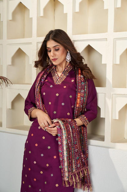 MAROON CHARM KURTA SET
