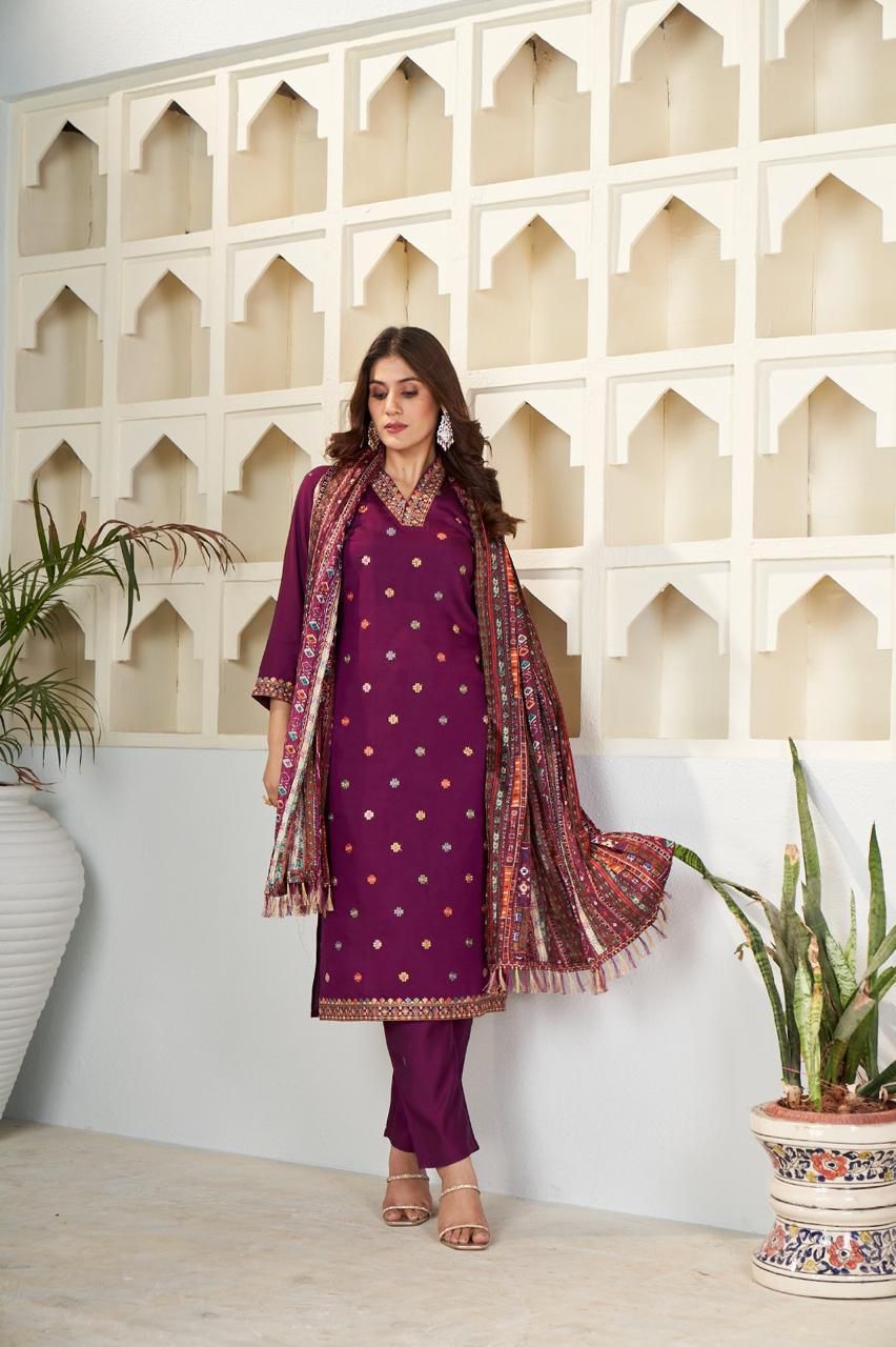 MAROON CHARM KURTA SET