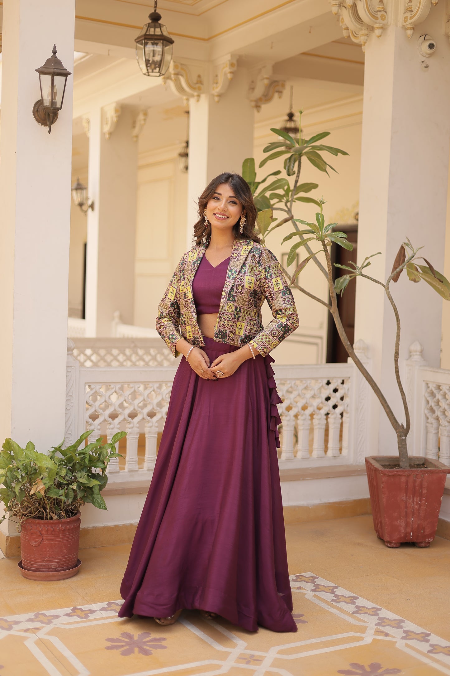 WINE BERRY PREMIUM LENGHA CHOLI WITH KOTI