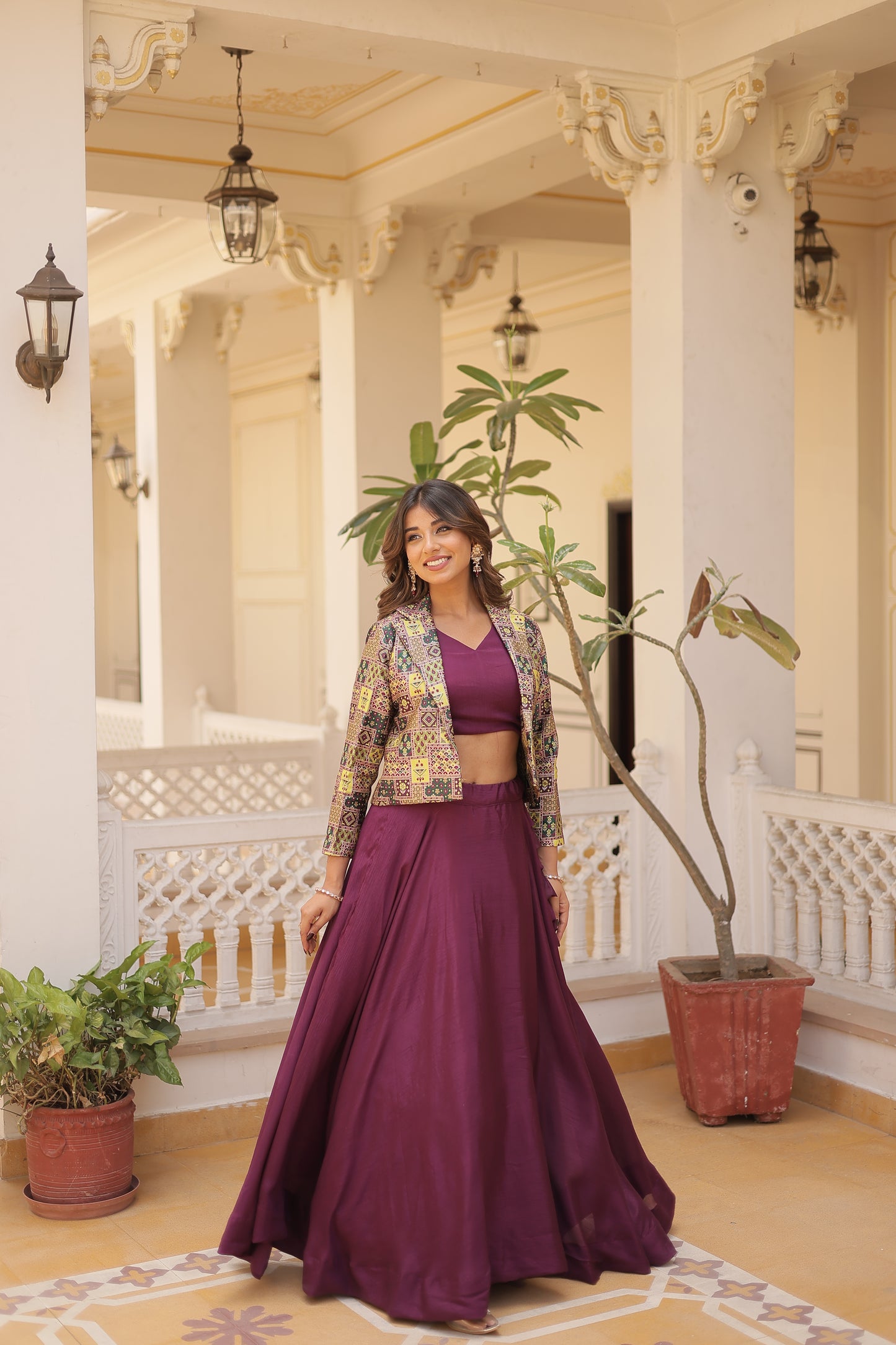 WINE BERRY PREMIUM LENGHA CHOLI WITH KOTI