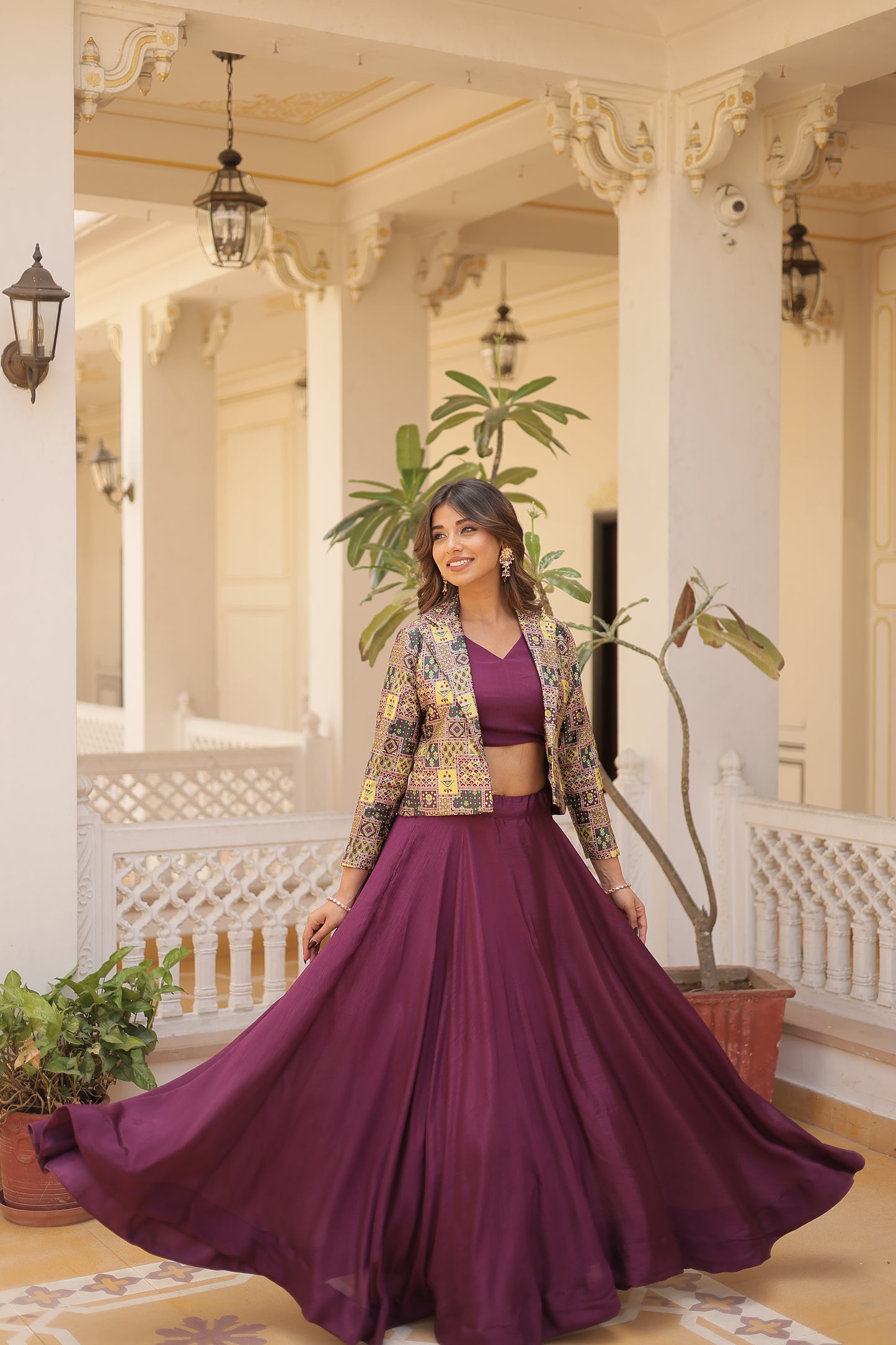 WINE BERRY PREMIUM LENGHA CHOLI WITH KOTI