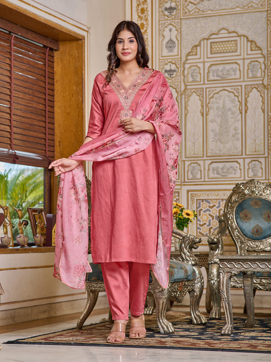 PINK COTTON SET FOR WORK OR CASUAL