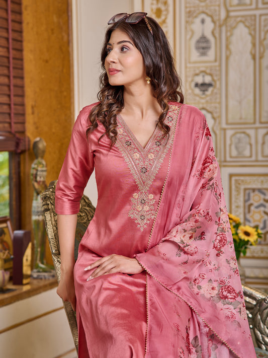 PINK COTTON SET FOR WORK OR CASUAL