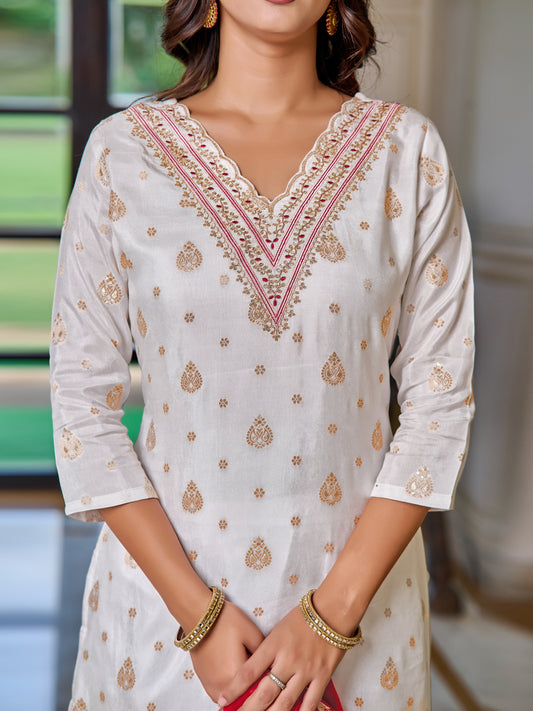 WHITE DAILY KURTA SET FOR OFFICE WEAR