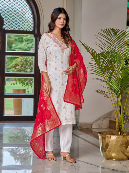 WHITE DAILY KURTA SET FOR OFFICE WEAR