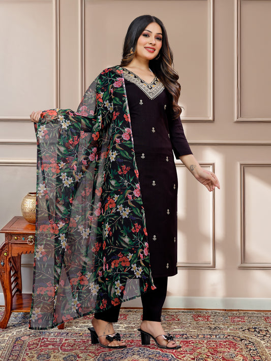 BLACK SOFT FABRIC COTTON SET