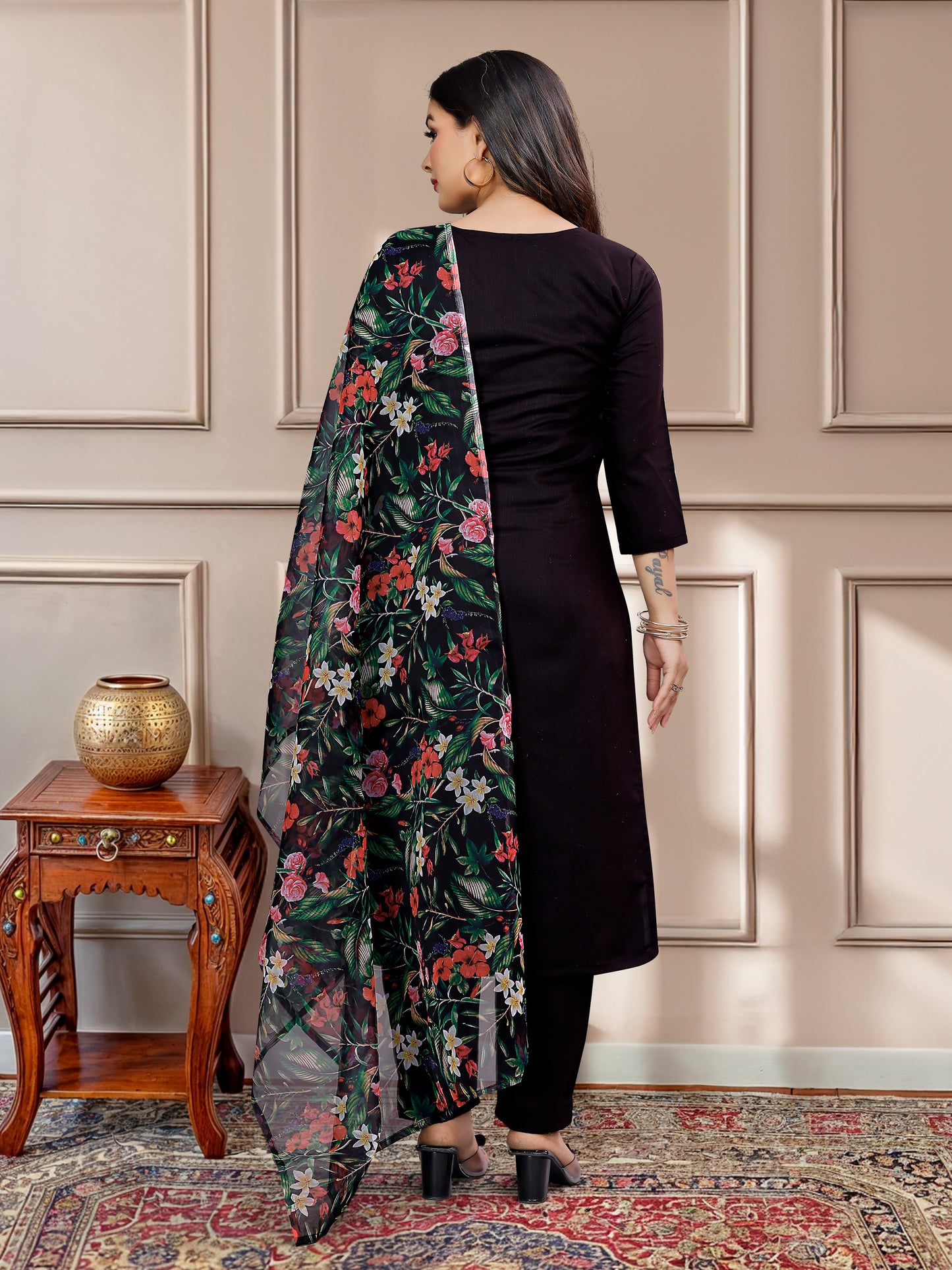 BLACK SOFT FABRIC COTTON SET