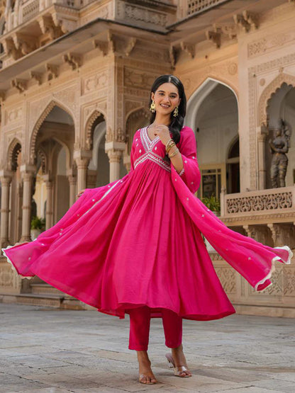 AANCHAL PINK COTTON KURTA SET