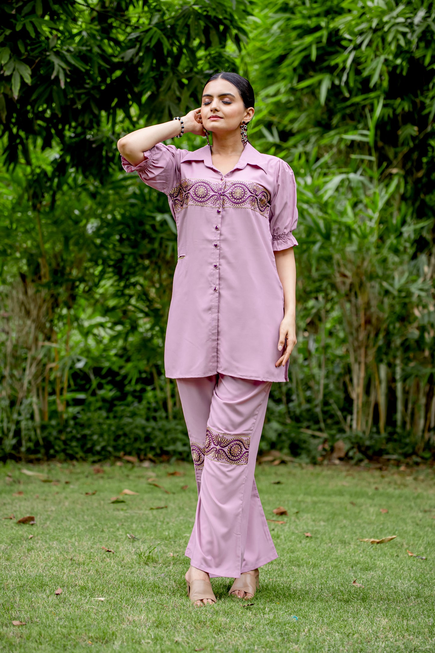 FADED PINK WITH EMBROIDERY CO-ORD SET