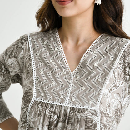 MOTI GRAY SOPHISTICATED EVENING DRESS