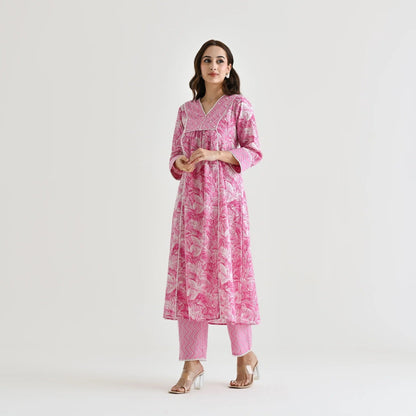 MOTI PINK DELICATE LACE DRESS