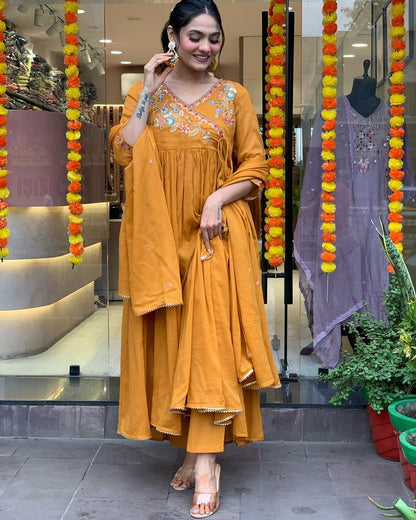 SUNSHINE MUSTARD FESTIVE ANARKALI SUIT