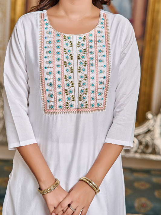 WHITE EVERYDAY WEAR KURTA SET