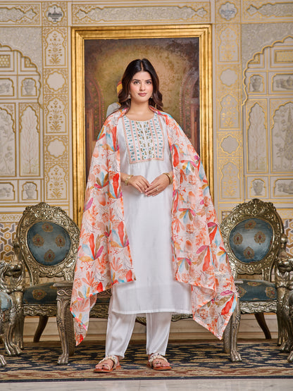WHITE EVERYDAY WEAR KURTA SET