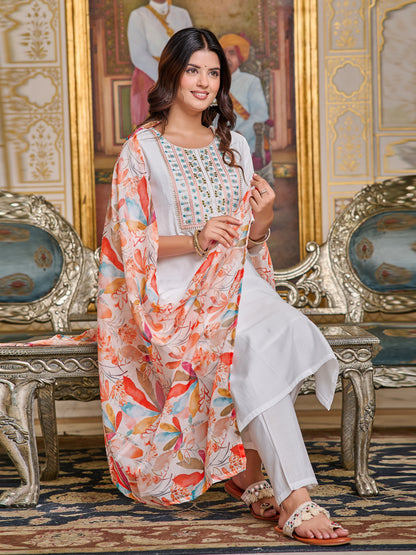 WHITE EVERYDAY WEAR KURTA SET